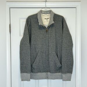 Eddie Bauer Men's Gray Full Zip-Up Sweater Size XL Elbow Patch
